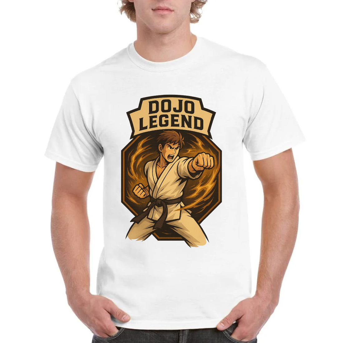Dojo Legend Karate Fighter T-Shirt Design Vector cover image.
