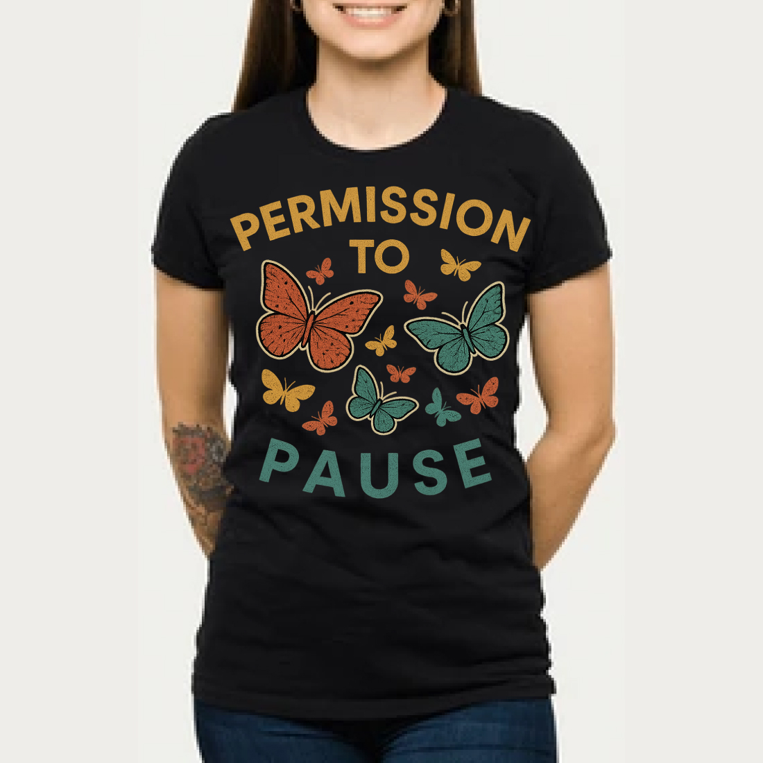 Permission to Pause – Mindful Break T-Shirt Design cover image.
