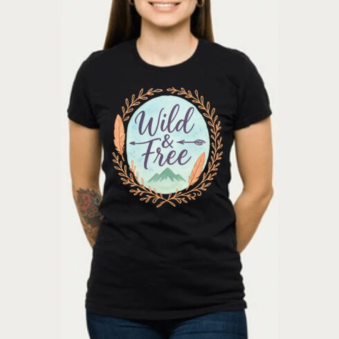 WILD & FREE T-shirt design cover image.
