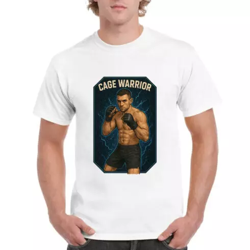 Cage Warrior MMA T-Shirt Design - Mixed Martial Arts Fighter Vector Art cover image.