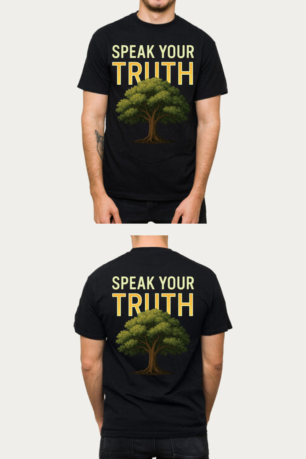 Speak Your Truth Tree T-Shirt Design pinterest preview image.