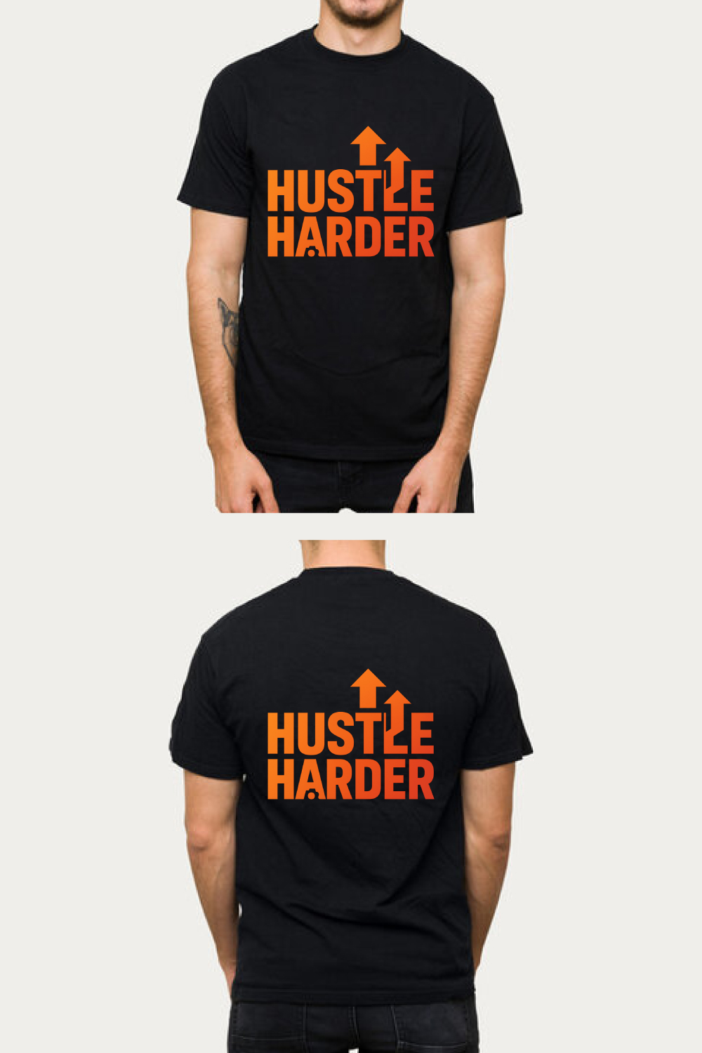HUSTLE HARDER T-shirt design pinterest preview image.