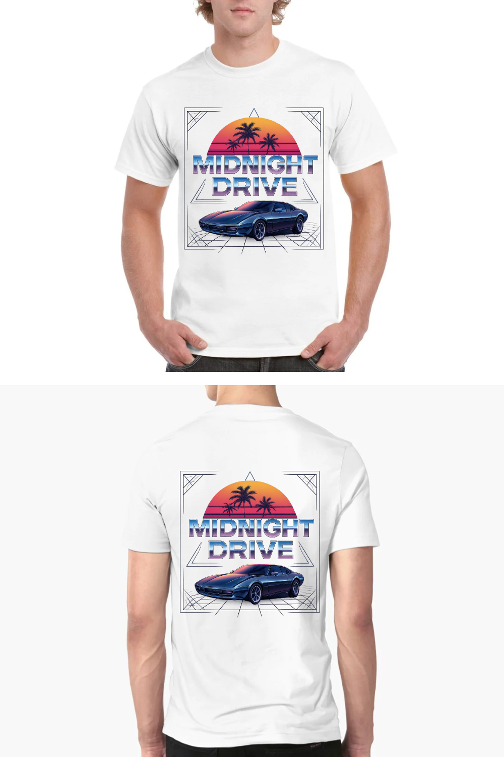 MIDNIGHT DRIVE T-shirt design pinterest preview image.