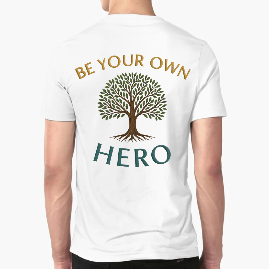 Be Your Own Hero - Inspirational Tree of Life T-Shirt preview image.