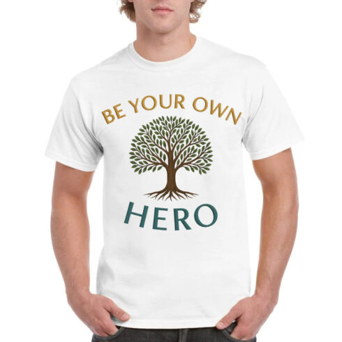 Be Your Own Hero - Inspirational Tree of Life T-Shirt cover image.
