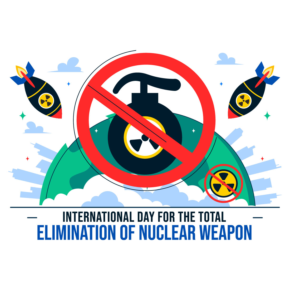 10 Total Elimination of Nuclear Weapon Illustration preview image.