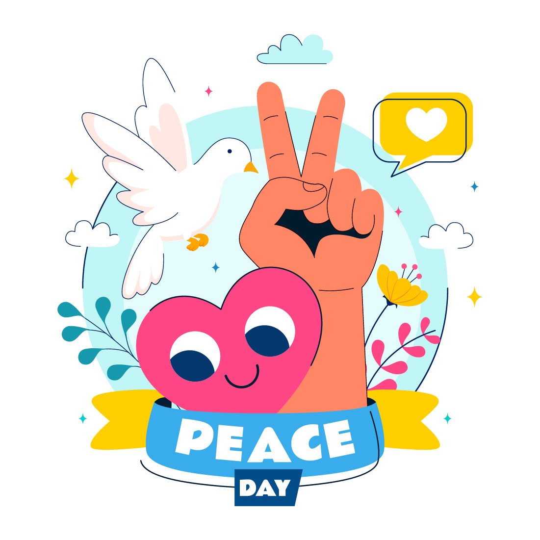 10 International Peace Day Illustration preview image.