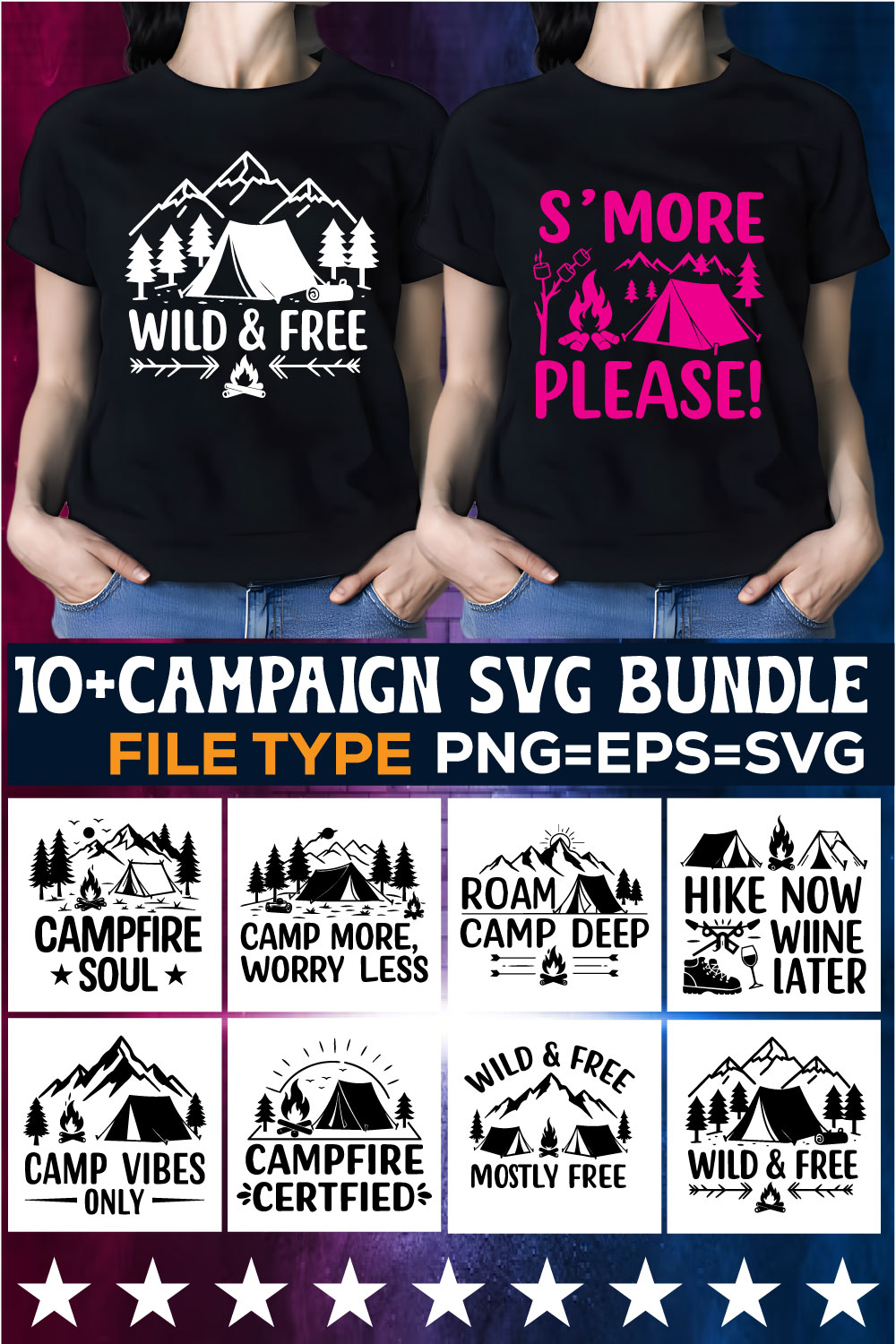 10+ Campaign SVG Bundle – Political, Awareness & Activism Designs for T-Shirts & Merch pinterest preview image.