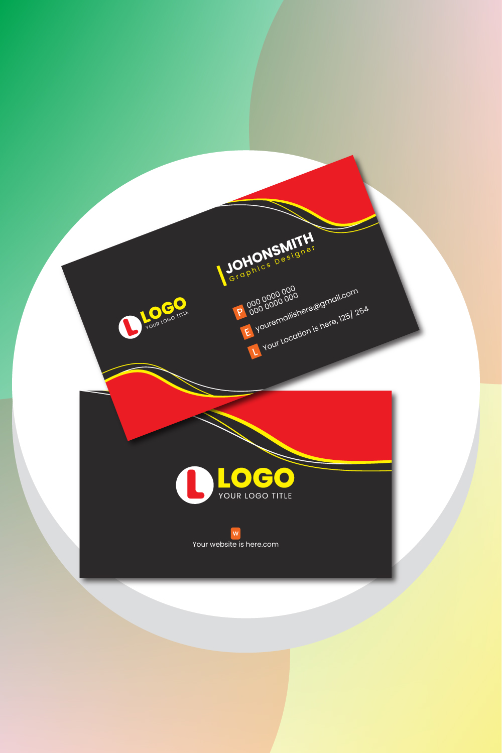 Corporate Business Card Design pinterest preview image.