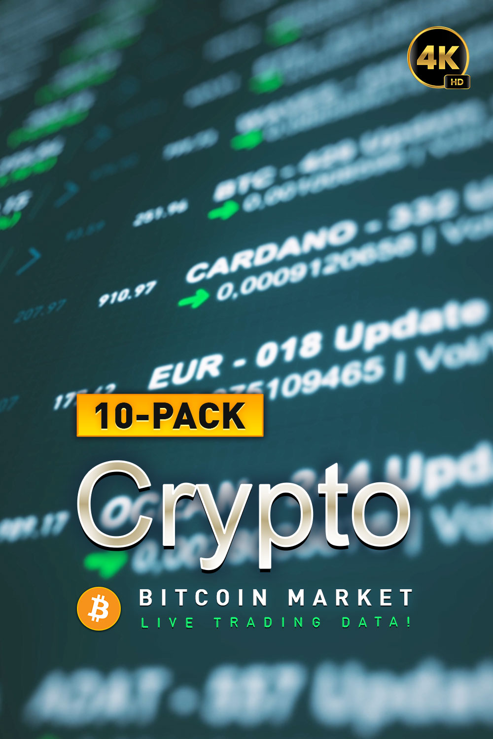 10-Pack Crypto Bitcoin Market: Live Trading Data pinterest preview image.