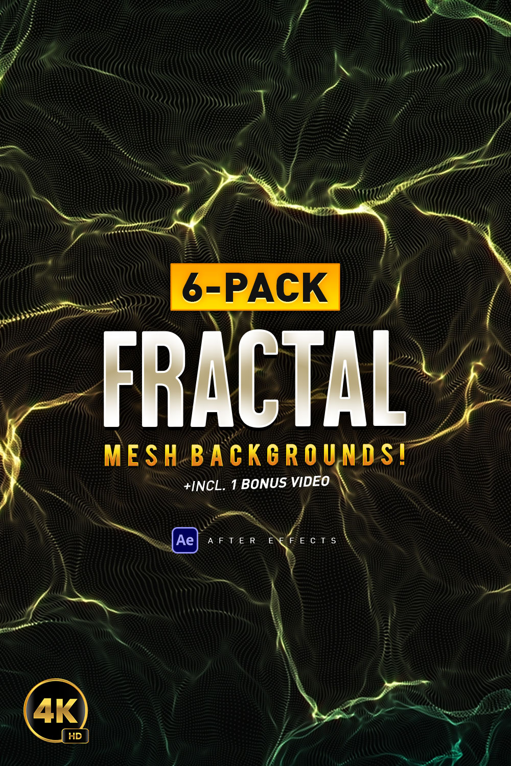 6-Pack Fractal Mesh Backgrounds + Bonus Video! Seamless Loops for Stunning Visuals pinterest preview image.