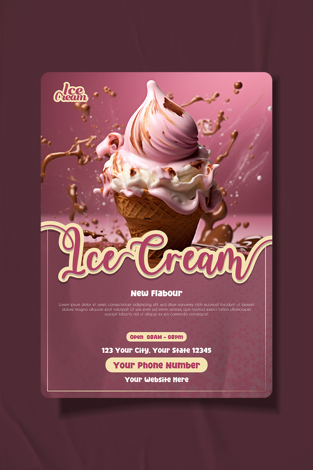 Cretive restaurant ice cream promotional poster design pinterest preview image.