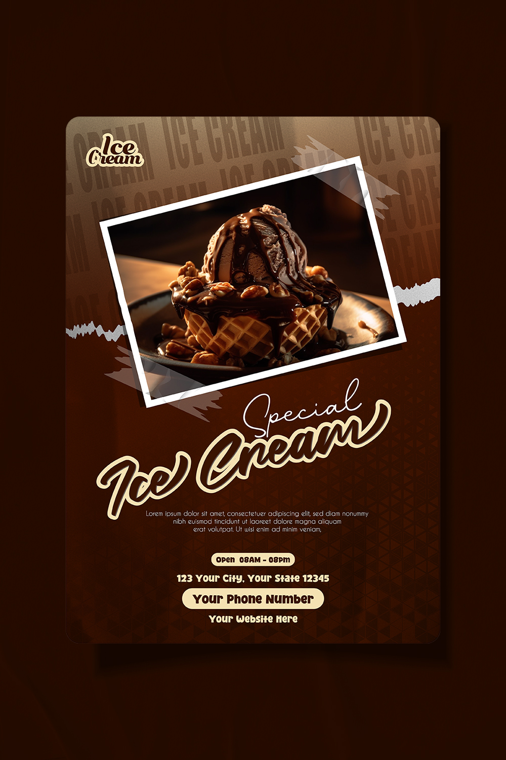 Creative ice cream promotional poster design pinterest preview image.