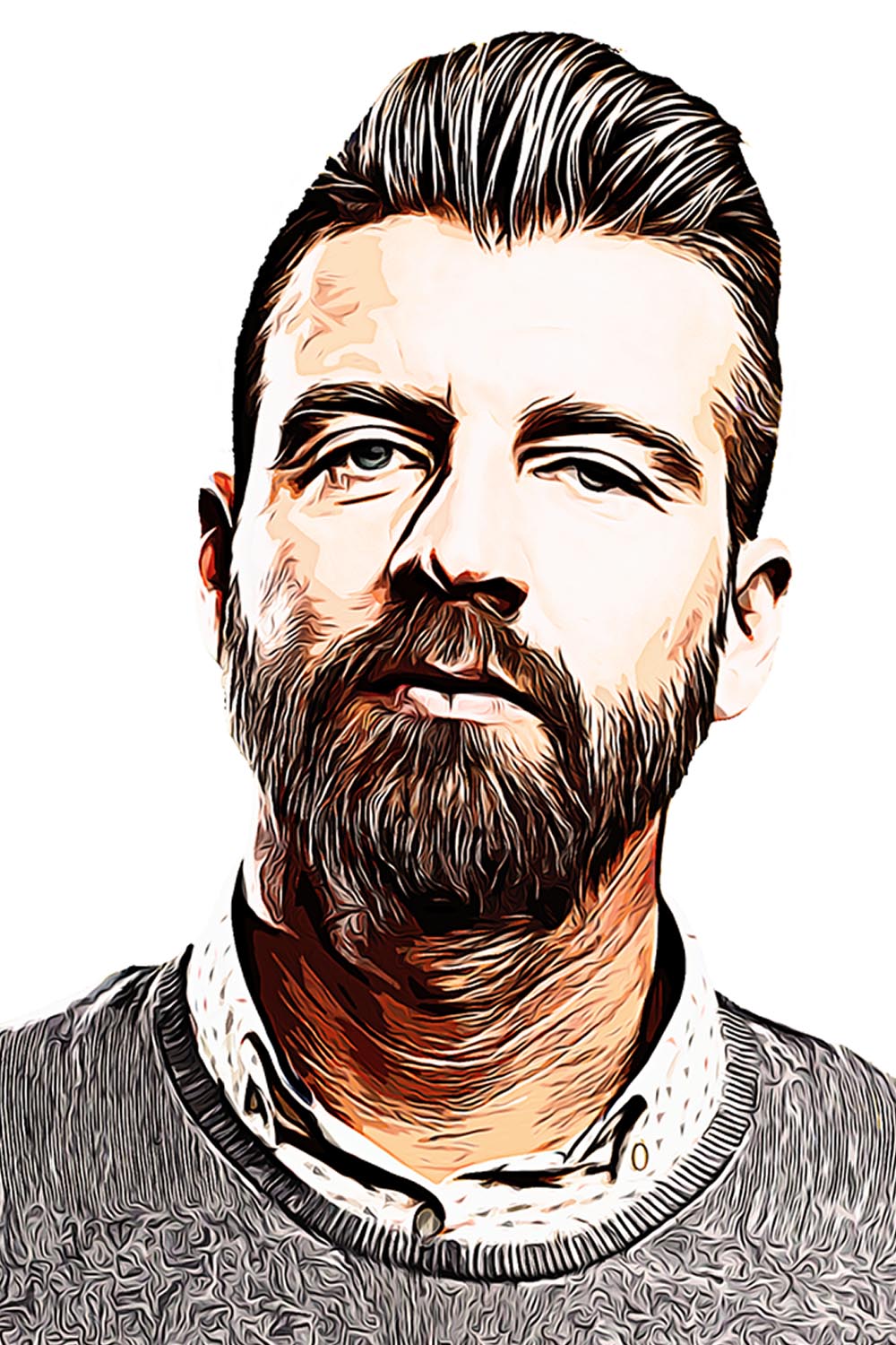 Vexel Oil Portrait Photoshop Action pinterest preview image.