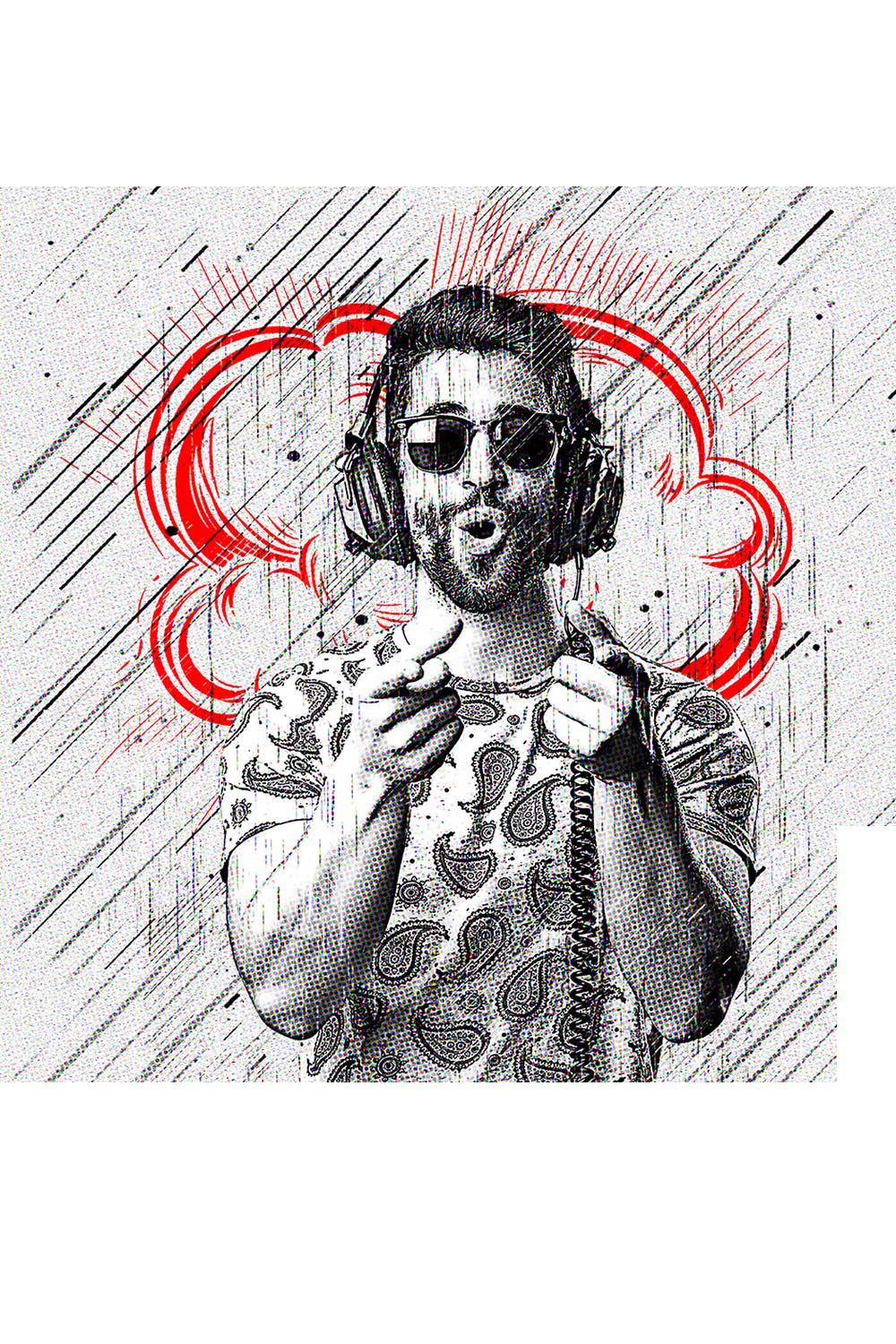 Comic Sketch Art Photoshop Action pinterest preview image.