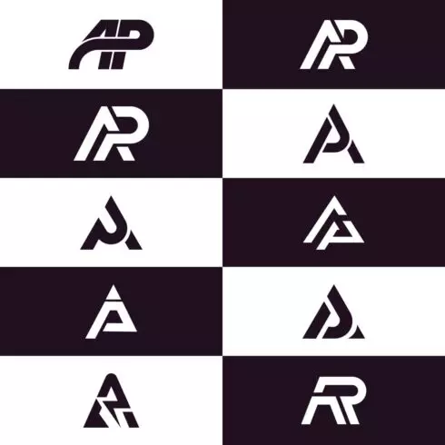 AP Letter Logo Design Set Modern Minimal 10 Logo Bundle cover image.