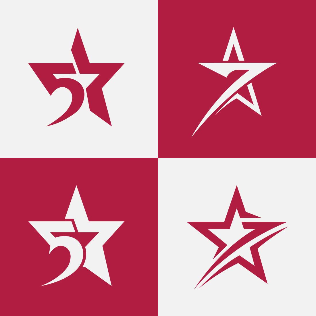 5Star and 7Star Logo Set Modern Star Number Badge Design cover image.
