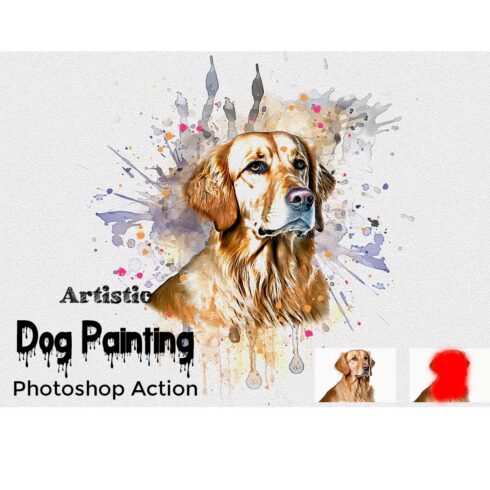 Artistic Dog Painting Photoshop Action cover image.
