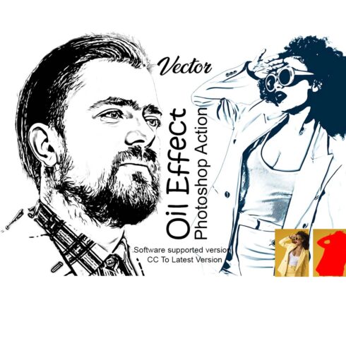 Vector Oil Effect Photoshop Action cover image.