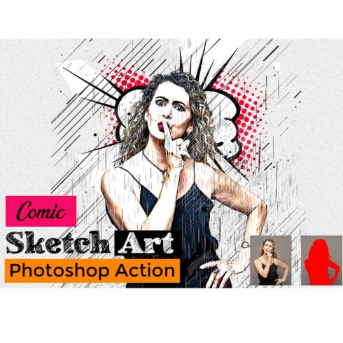 Comic Sketch Art Photoshop Action cover image.