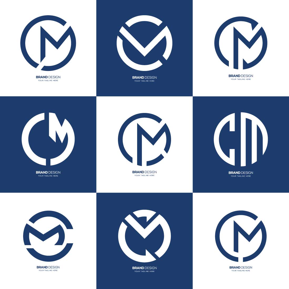 CM Letter Logo Design Bundle cover image.