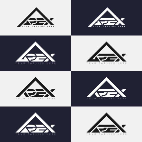 Apex 8 modern logo set with mountain peak symbol for adventure and tour branding cover image.