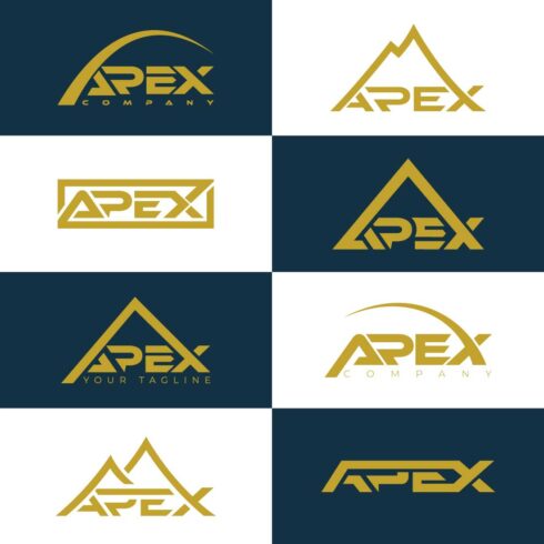 Apex logo bundle modern business branding monogram set cover image.