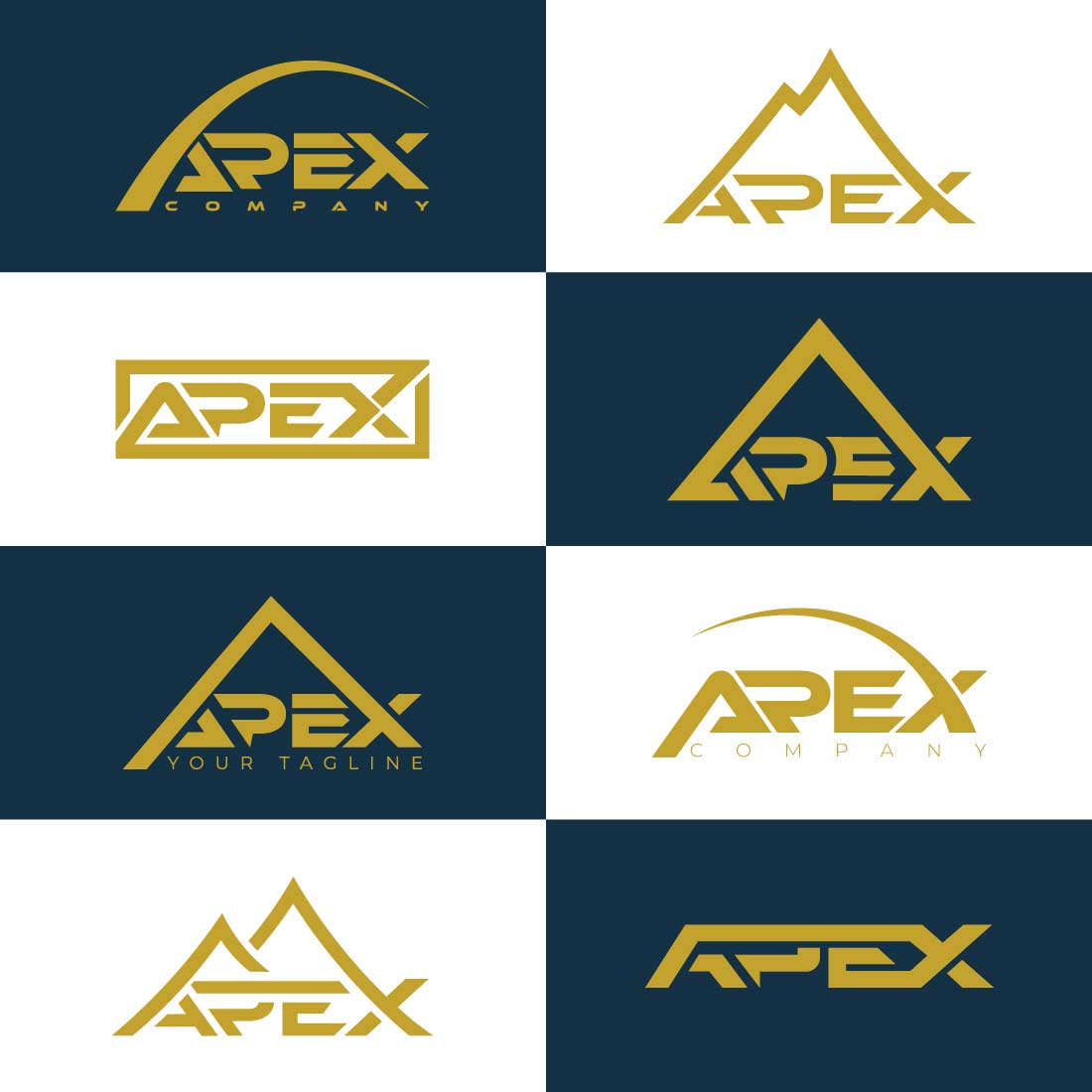 Apex logo bundle modern business branding monogram set cover image.