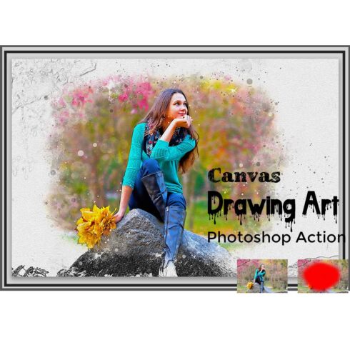 Canvas Drawing Art Photoshop Action cover image.