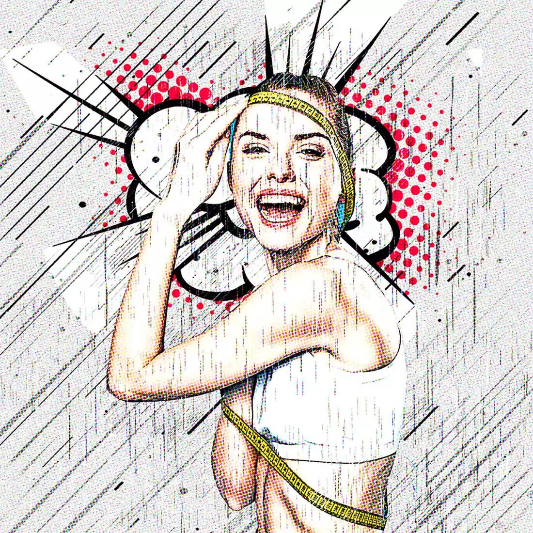Comic Sketch Art Photoshop Action preview image.