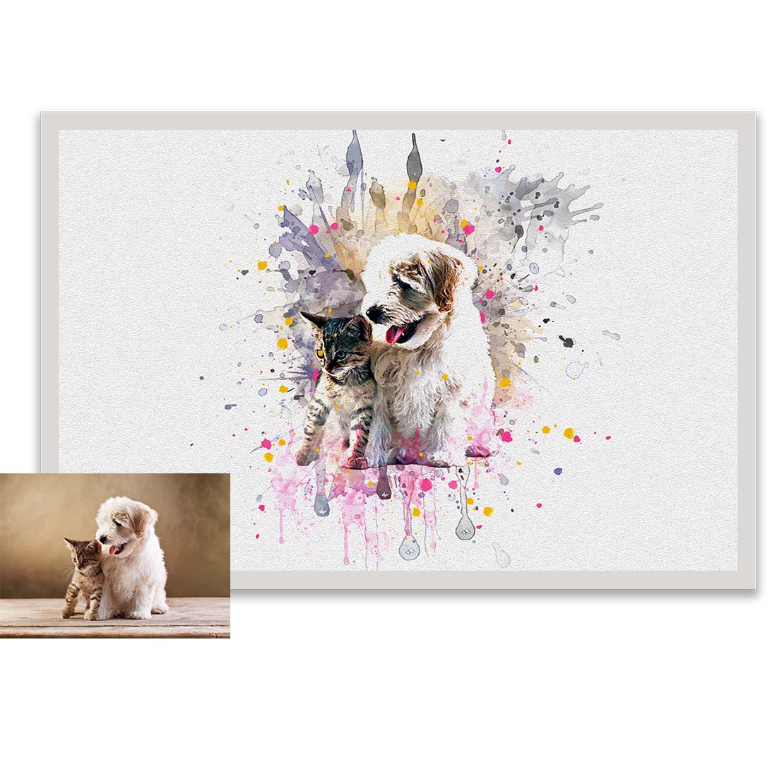 Artistic Dog Painting Photoshop Action preview image.