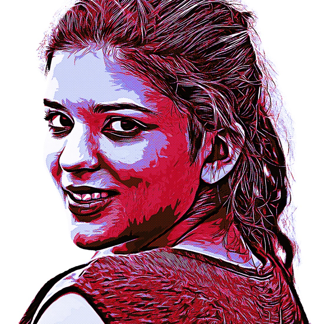 Vexel Oil Portrait Photoshop Action preview image.