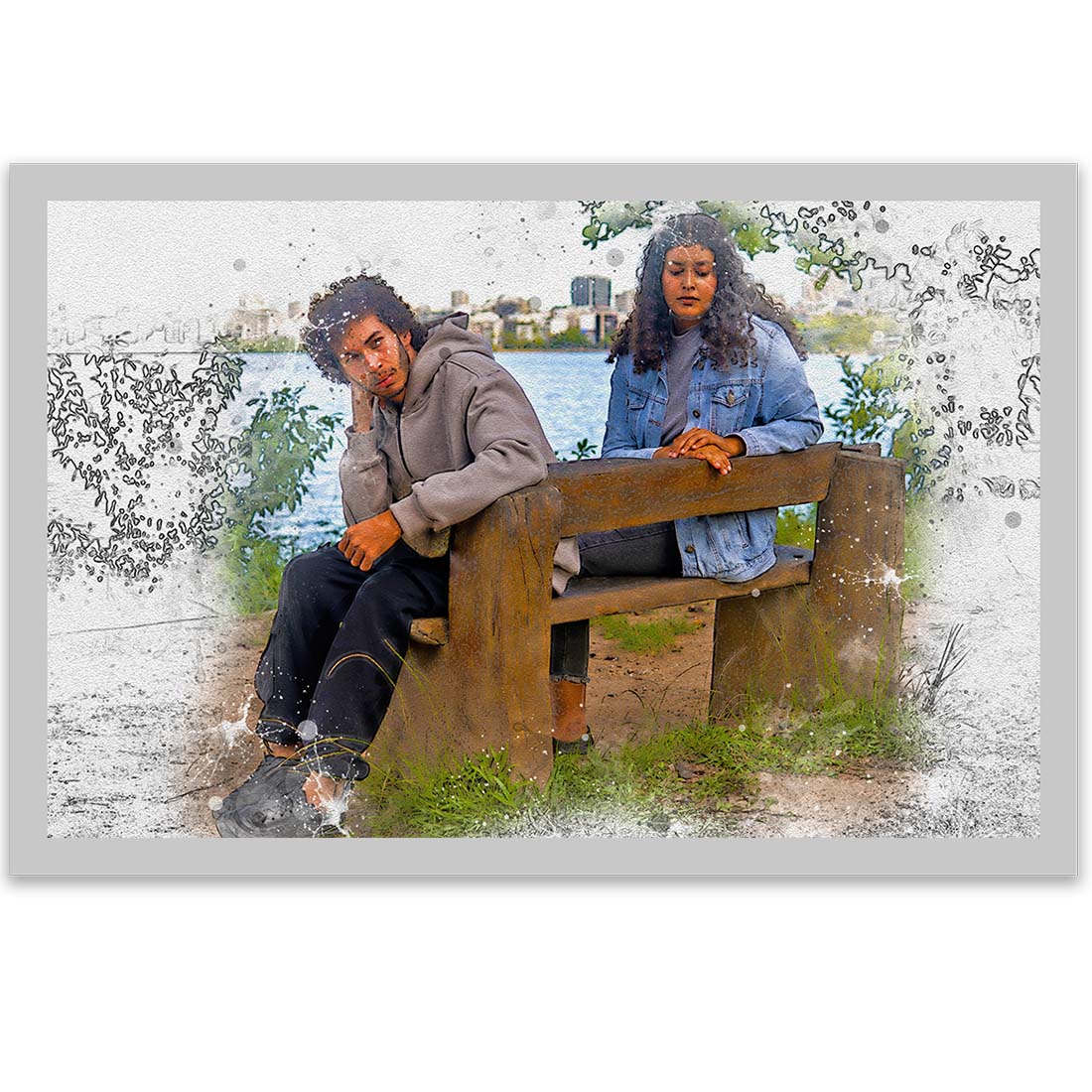 Canvas Drawing Art Photoshop Action preview image.