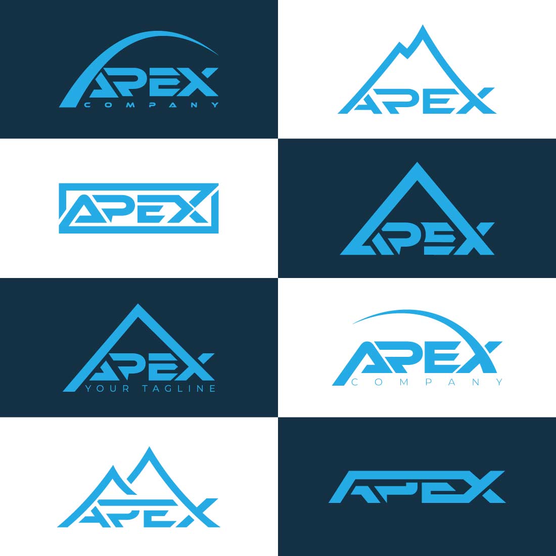 Apex logo bundle modern business branding monogram set preview image.