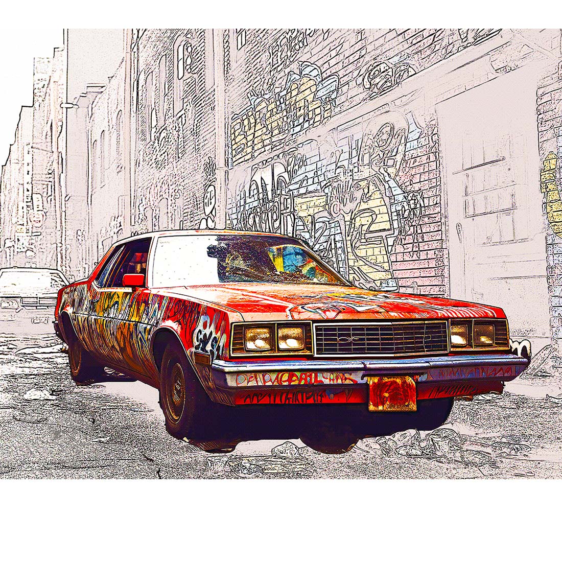 GTA Cartoon Art Photoshop Action preview image.