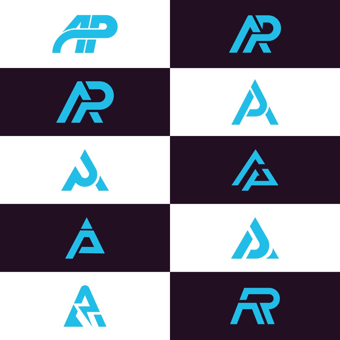 AP Letter Logo Design Set Modern Minimal 10 Logo Bundle preview image.