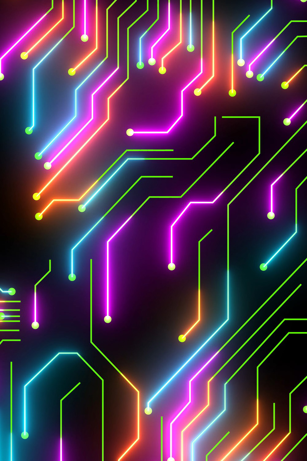 4K Digital Multicolor Circuit Animation Futuristic Tech Background Loop pinterest preview image.