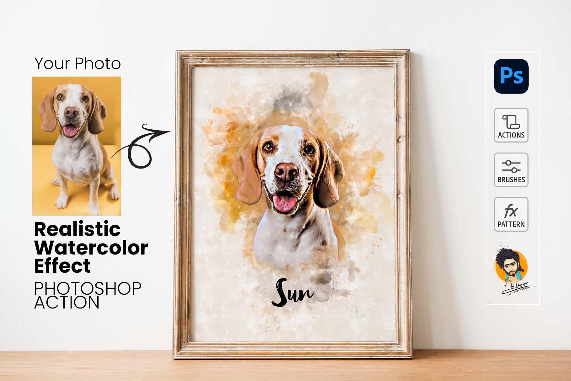 realistic watercolor effect action 230