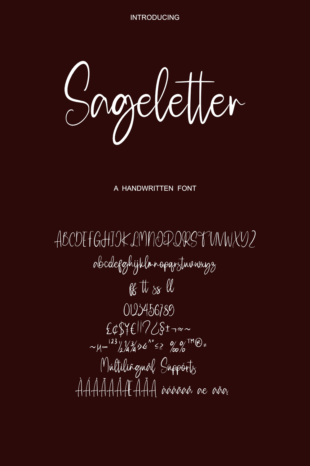 Sageletter simply handwritten font pinterest preview image.