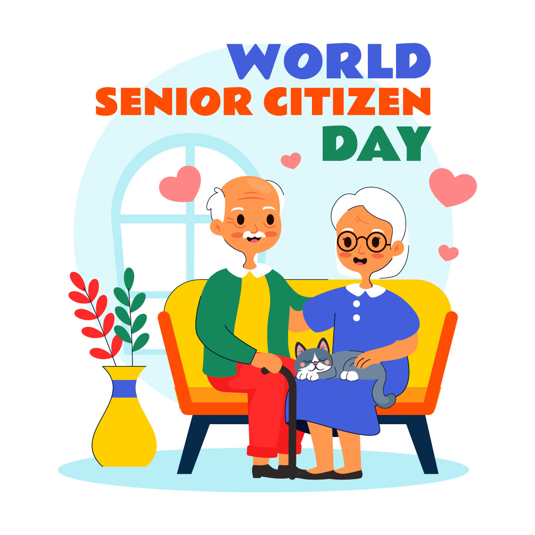 10 World Senior Citizen Day Illustration cover image.