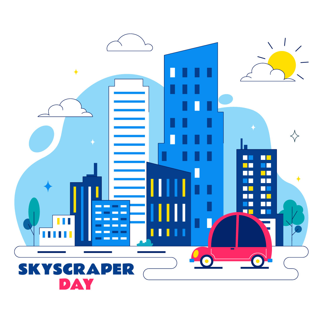 10 Skyscraper Day Illustration preview image.