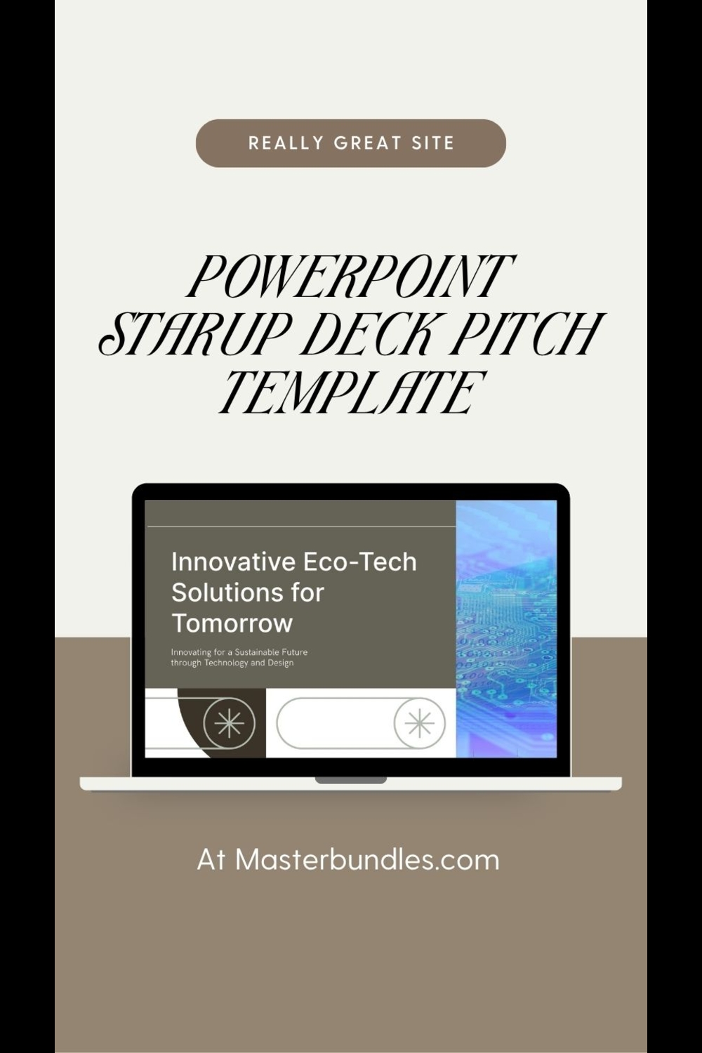 PowerPoint Startup Pitch Deck Template pinterest preview image.