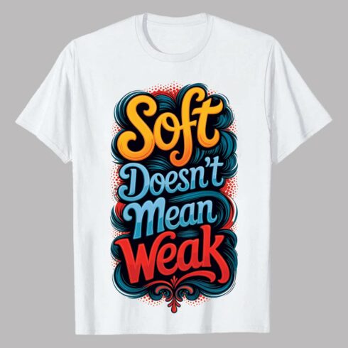 4 Design Soft Doesn’t Mean Weak Soft Doesn’t Mean Weak Empowerment Quote Poster Graffiti motivation T shirt PNG File cover image.