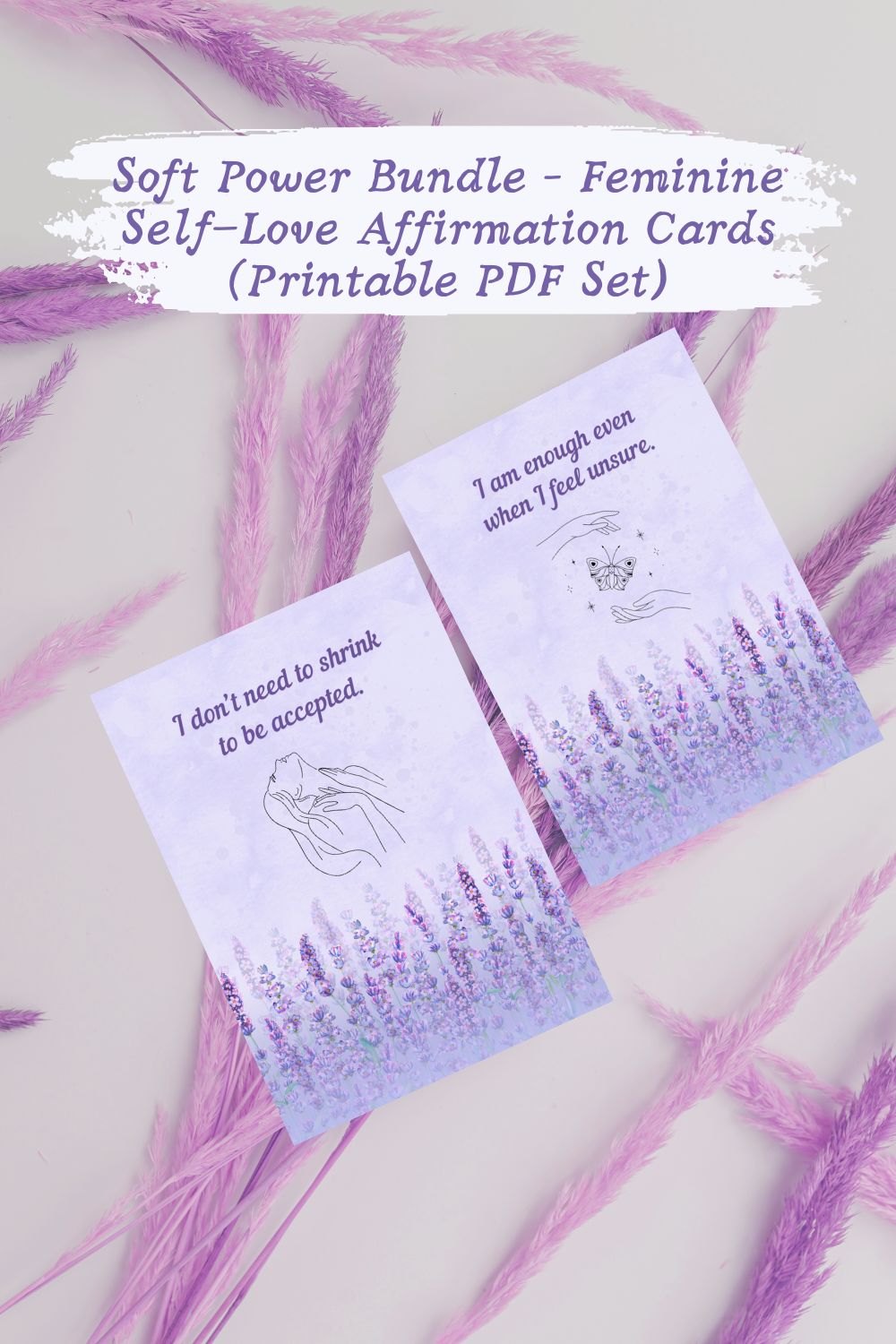 The Sacred Self Bundle – 20 Printable Feminine Energy Quotes pinterest preview image.