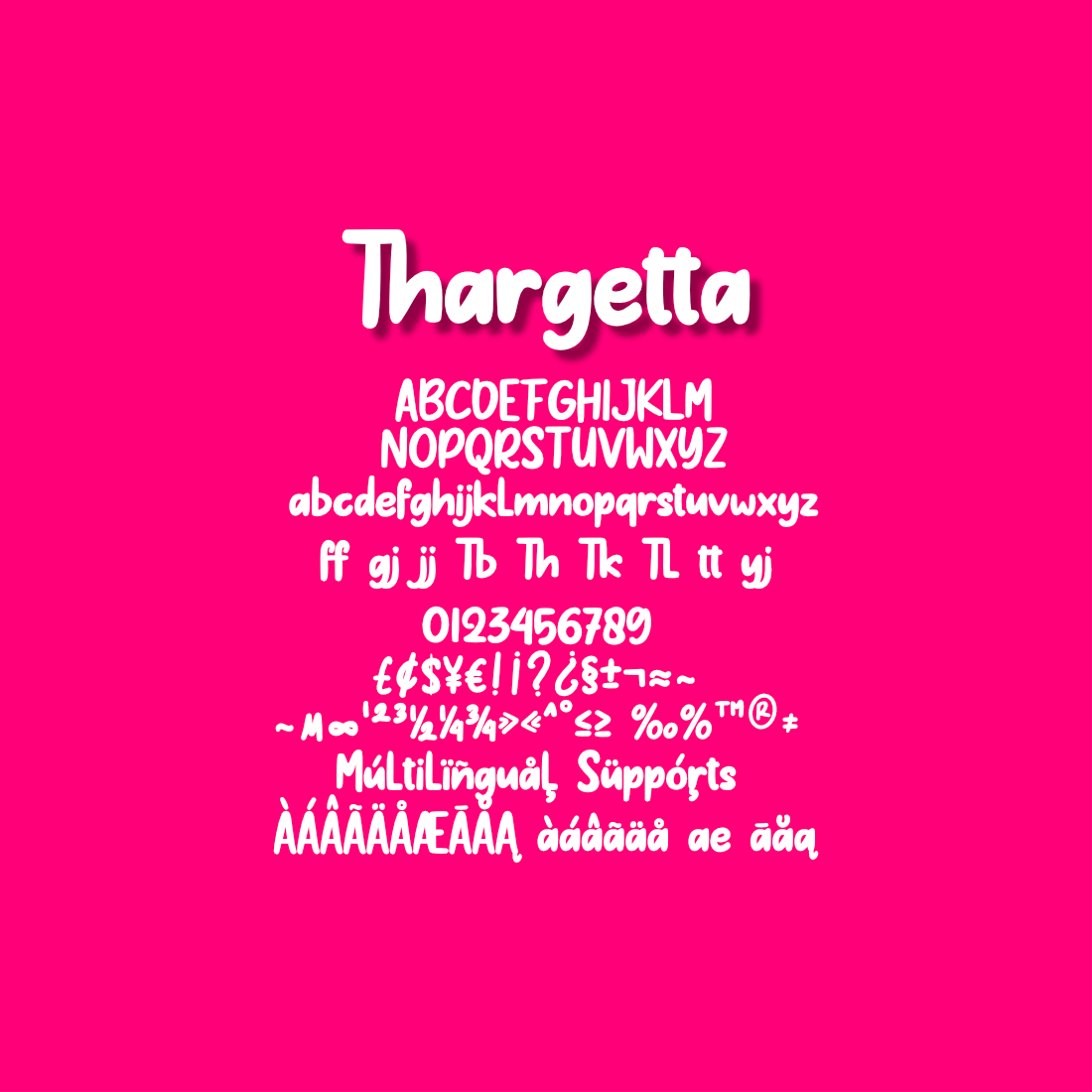 Thargetta Font preview image.