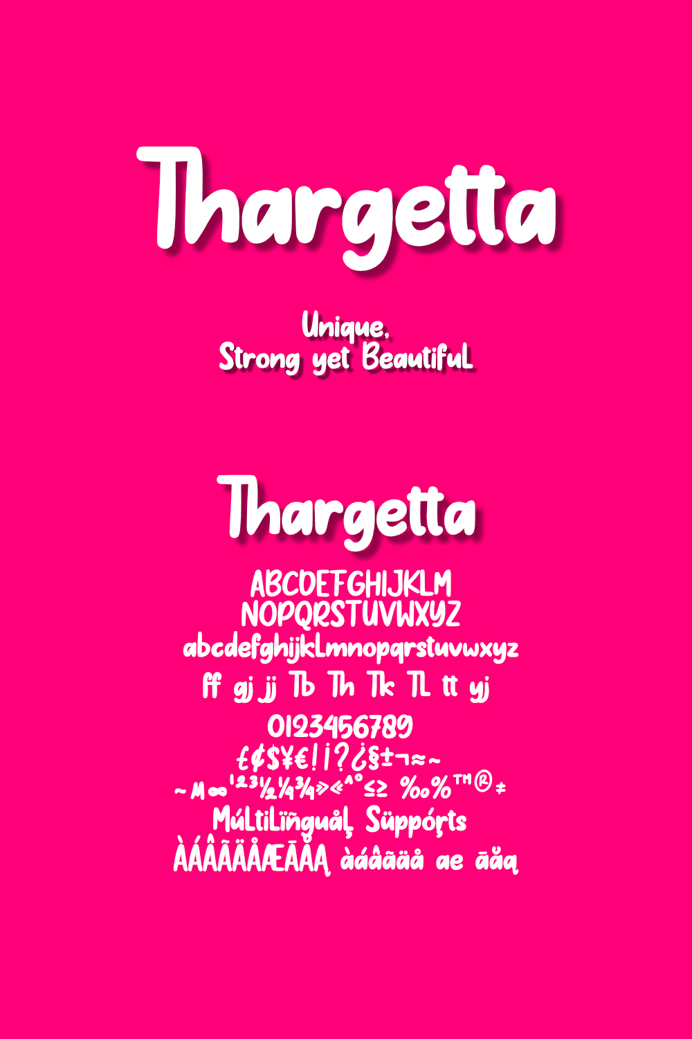 Thargetta Font pinterest preview image.