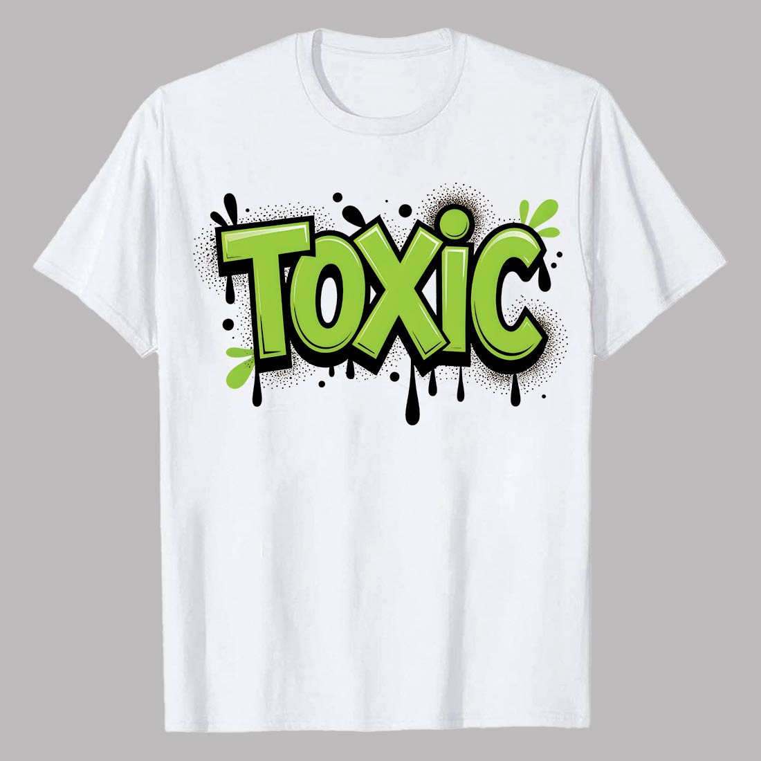 2 Design TOXIC” green graffiti-style t-shirt design Toxic Graffiti Drip Style Bold Statement Shirt Graffiti motivation T shirt PNG File cover image.
