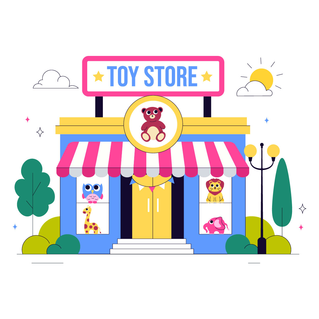 10 Toy Store Vector Illustration preview image.
