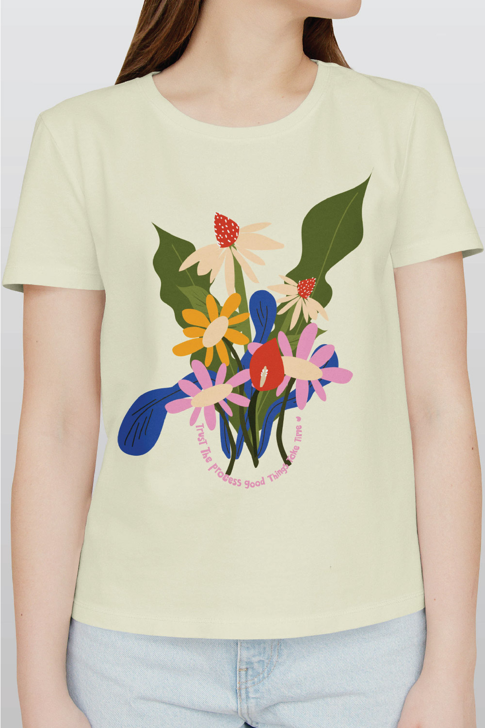 Flower Graphic Tshirt pinterest preview image.