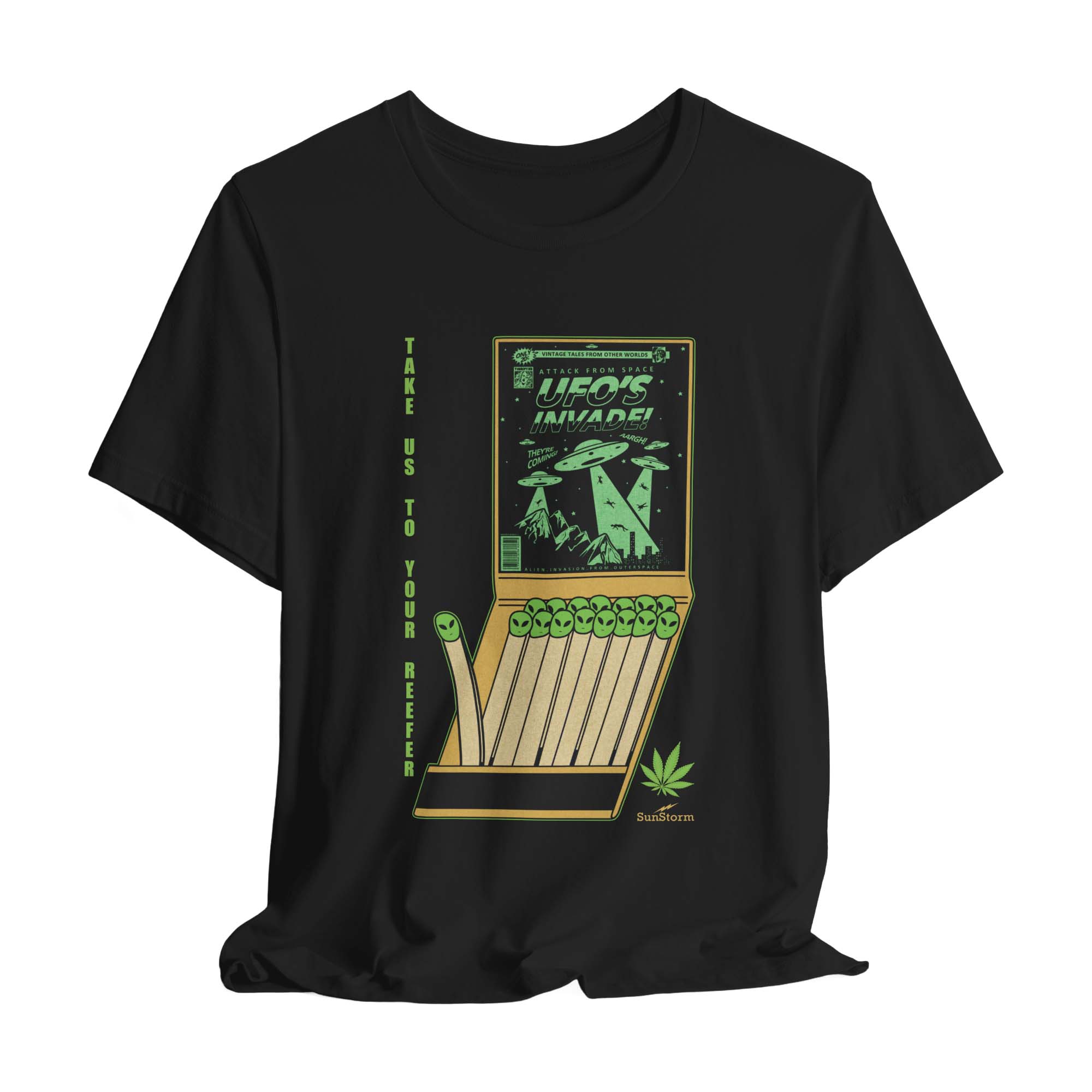 Ufo Alien Invasion Weed Matchbook preview image.